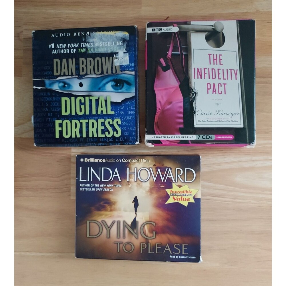 Lot of 3 Audiobooks - Infidelity Pact - Dying to Please - Digital Fortress